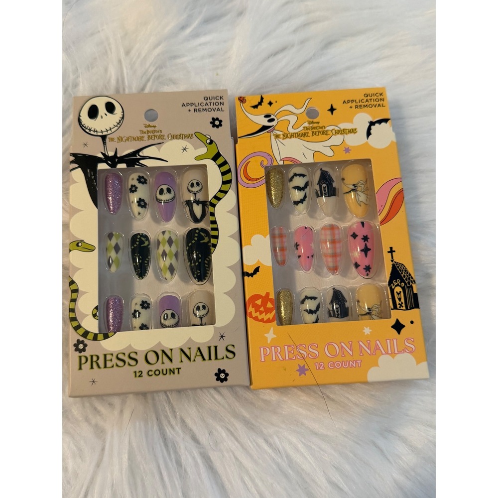 Disney Nightmare Before Christmas Press On Nails Jack Skellington Zero 2 Pack
